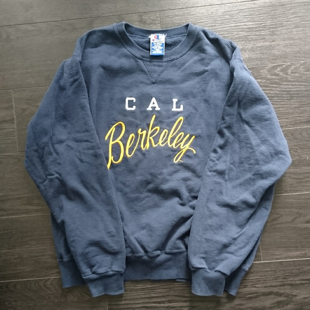 Champion Navy and Yellow CAL Berkeley Sweatshirt